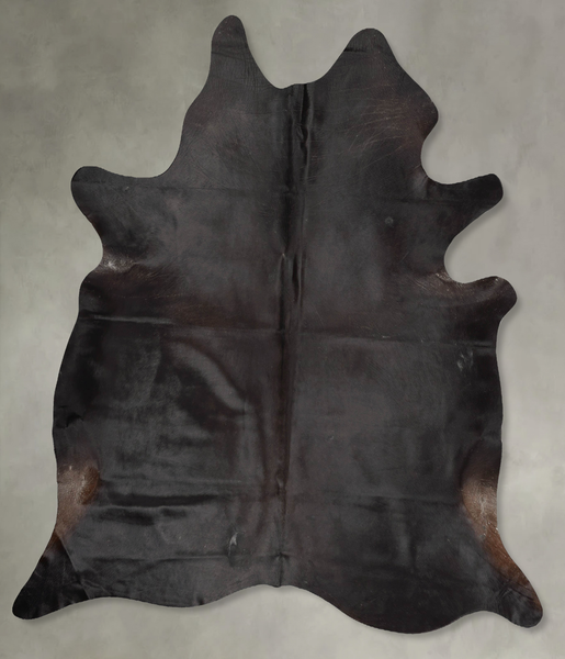 Solid Black Cowhide Rug #B29475