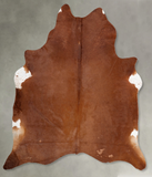 Solid Brown Cowhide Rug #B29483