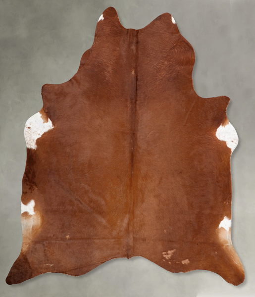 Solid Brown Cowhide Rug #B29483