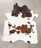 Chocolate and White Cowhide Rug #B2965
