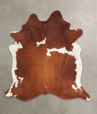 Brown and White Cowhide Rug #B2972