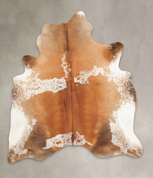 Brown and White Cowhide Rug #B2979