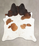 Chocolate and White Cowhide Rug #B2988