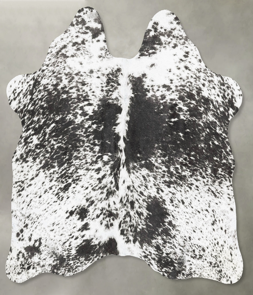 Salt and Pepper Black Cowhide Rug #B30003