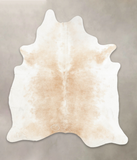Beige and White Cowhide Rug #B3001