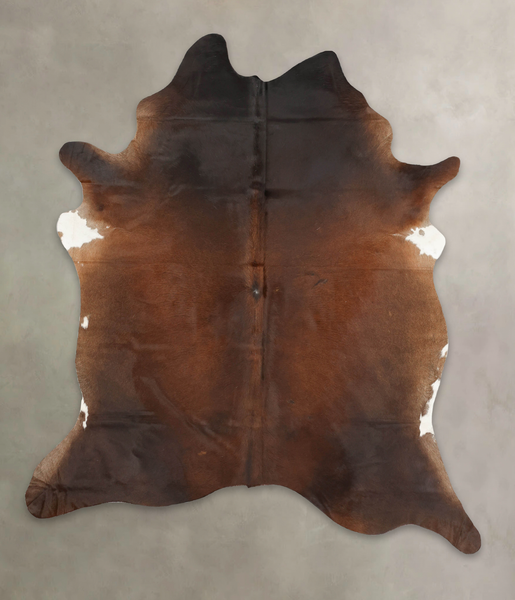 Brown with Red Cowhide Rug #B3010