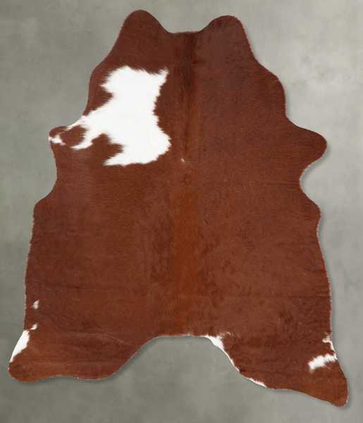 Brown and White Regular Cowhide Rug #B30143