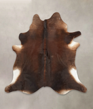 Brown with Red Cowhide Rug #B3017