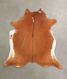 Brown and White Regular Cowhide Rug #B3018