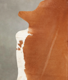 Brown and White Regular Cowhide Rug #B3018