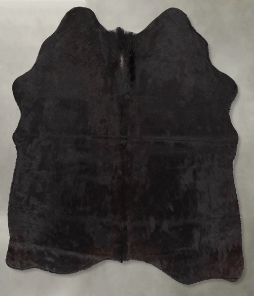 Solid Black Cowhide Rug #B30195