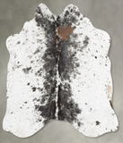 Salt and Pepper Black Cowhide Rug #B30216