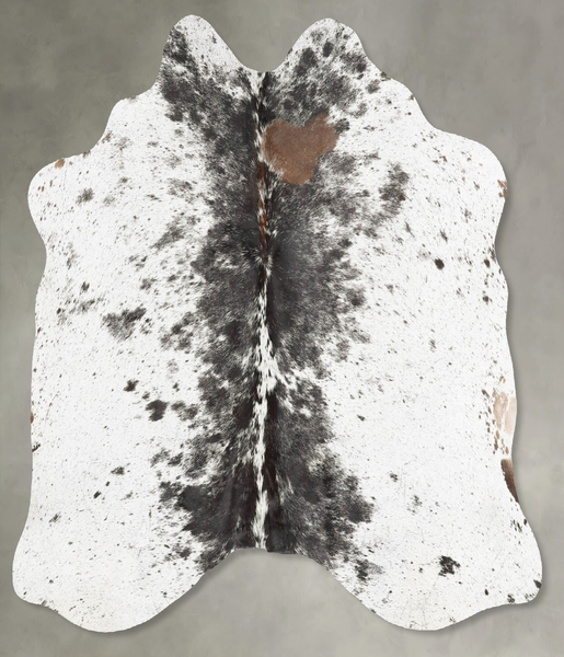 Salt and Pepper Black Cowhide Rug #B30216
