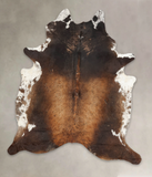 Chocolate and White Cowhide Rug #B3023