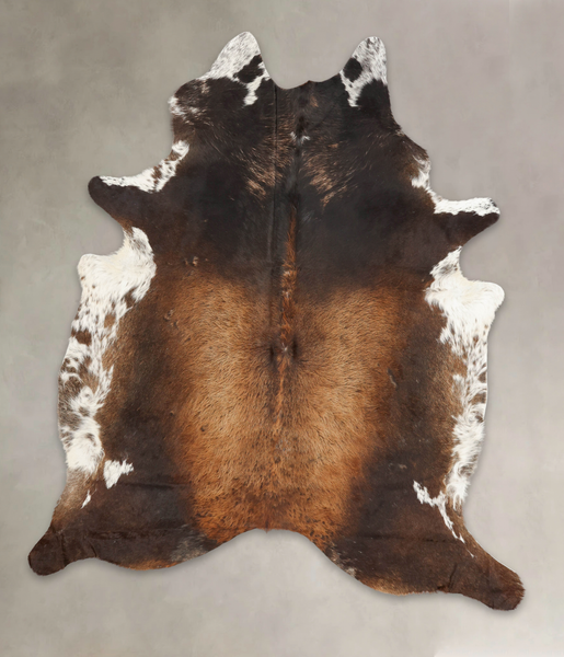 Chocolate and White Cowhide Rug #B3023