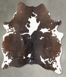 Chocolate and White Cowhide Rug #B30297