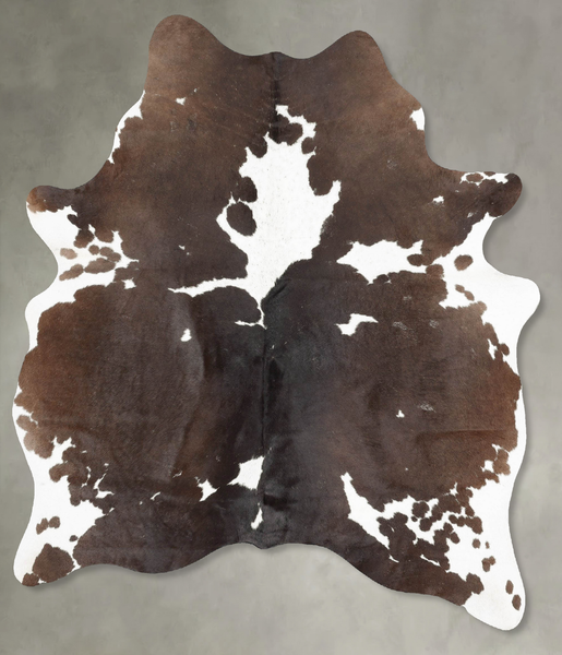Chocolate and White Cowhide Rug #B30297