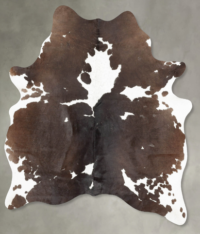 Chocolate and White Cowhide Rug #B30297