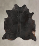 Solid Black Cowhide Rug #B3031