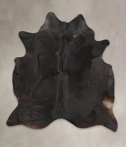 Solid Black Cowhide Rug #B3031