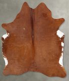 Solid Brown Cowhide Rug #B30345