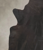 Solid Black Cowhide Rug #B3036