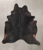 Solid Black Cowhide Rug #B3041