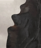 Solid Black Cowhide Rug #B3041