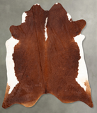 Brown and White Regular Cowhide Rug #B30436