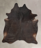 Solid Black Cowhide Rug #B3044