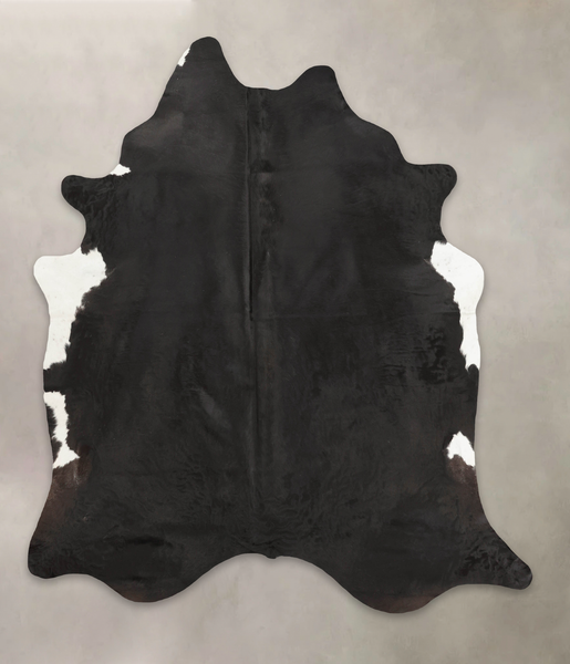 Solid Black Cowhide Rug #B3048