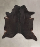 Solid Black Cowhide Rug #B3051