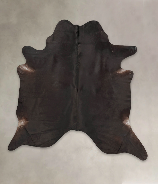 Solid Black Cowhide Rug #B3051