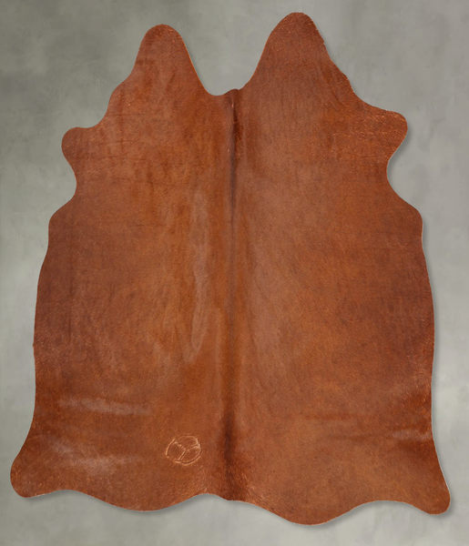 Solid Brown Cowhide Rug #B30564