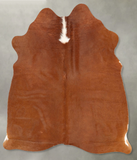 Solid Brown Cowhide Rug #B30573