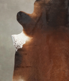 Brown with Red Cowhide Rug #B3063