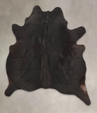 Solid Black Cowhide Rug #B3064