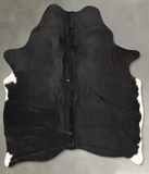 Solid Black Cowhide Rug #B30740