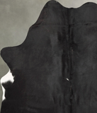 Solid Black Cowhide Rug #B30740