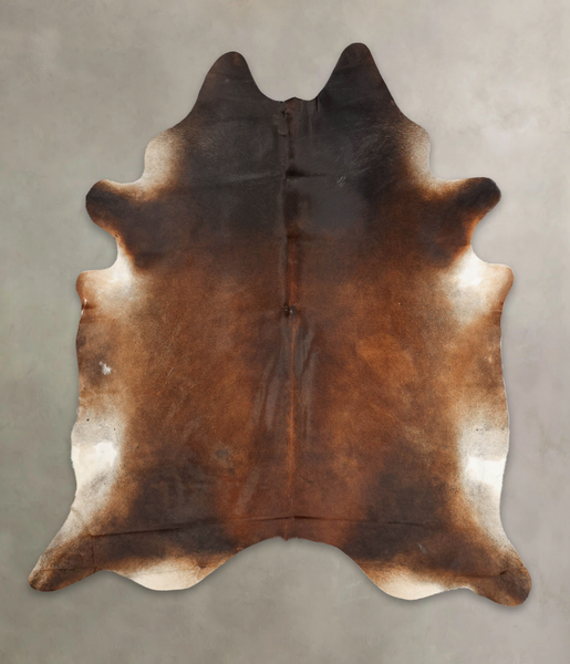 Brown with Red Cowhide Rug #B3077