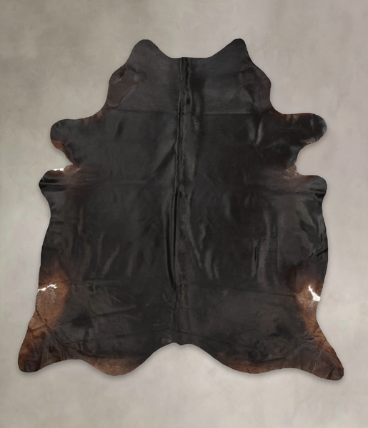 Solid Black Cowhide Rug #B3079