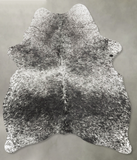 Salt and Pepper Black Cowhide Rug #B30836