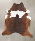 Chocolate and White Cowhide Rug #B3092