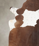 Chocolate and White Cowhide Rug #B3092