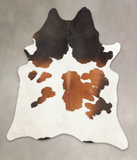 Chocolate and White Cowhide Rug #B3095