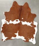Brown and White Cowhide Rug #B30989