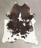 Chocolate and White Cowhide Rug #B3105