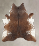 Salt and Pepper Brown Cowhide Rug #B3106
