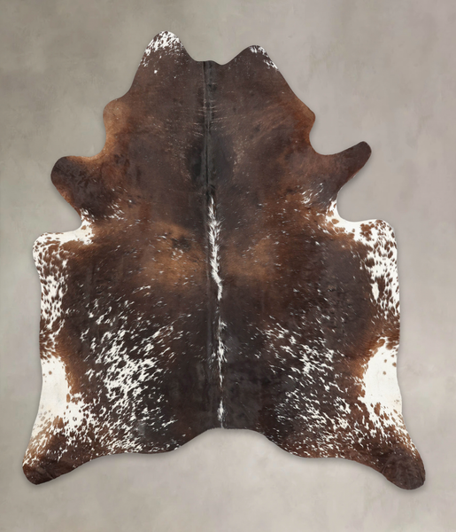 Salt and Pepper Brown Cowhide Rug #B3112