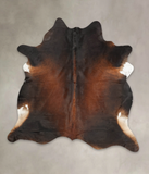 Brown with Red Cowhide Rug #B3145